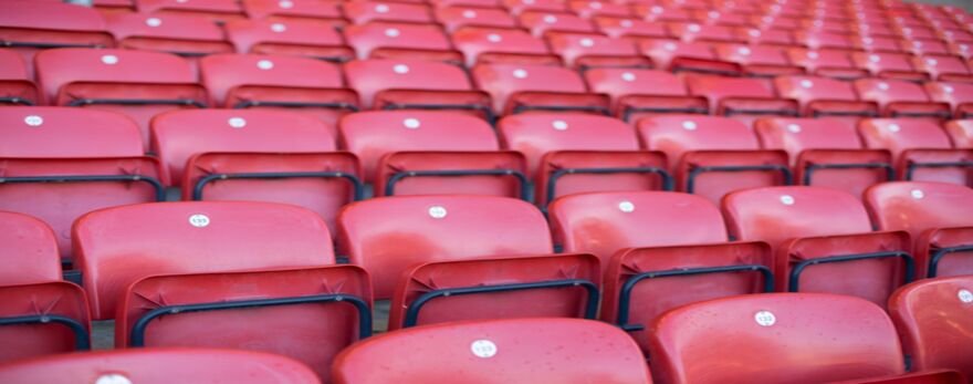 Red stadium seats