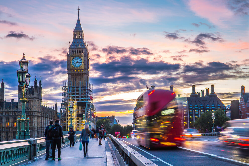 London scene, Big Ben, London Bridge