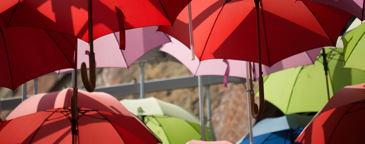 Photo of many umbrellas