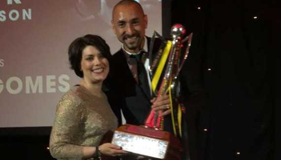 Heurelho Gomes, WFC Player of the Season with  Julie Gingell from S A Law